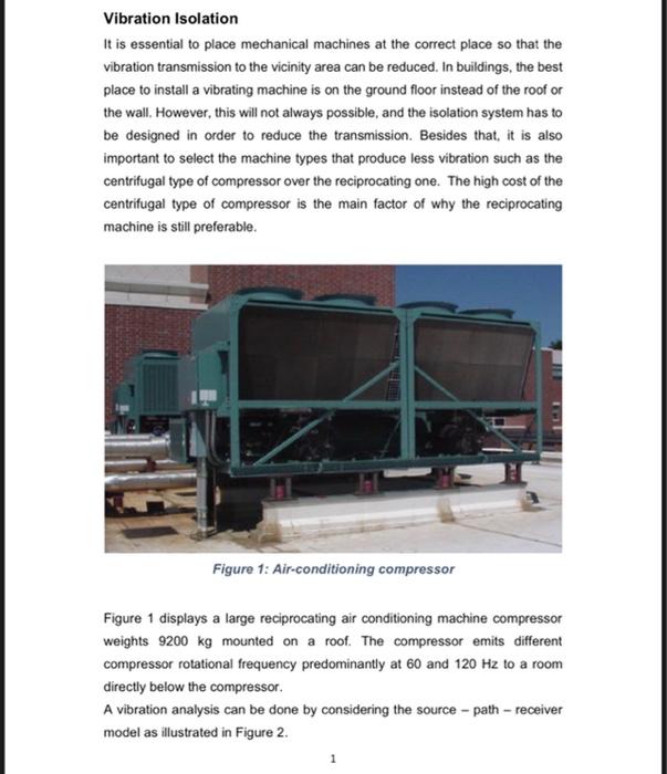 [Solved] answer C only Vibration Isolation It is esse