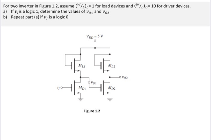 Solved Consider the NMOS inverter as shown in Figure 1.1. a) | Chegg.com
