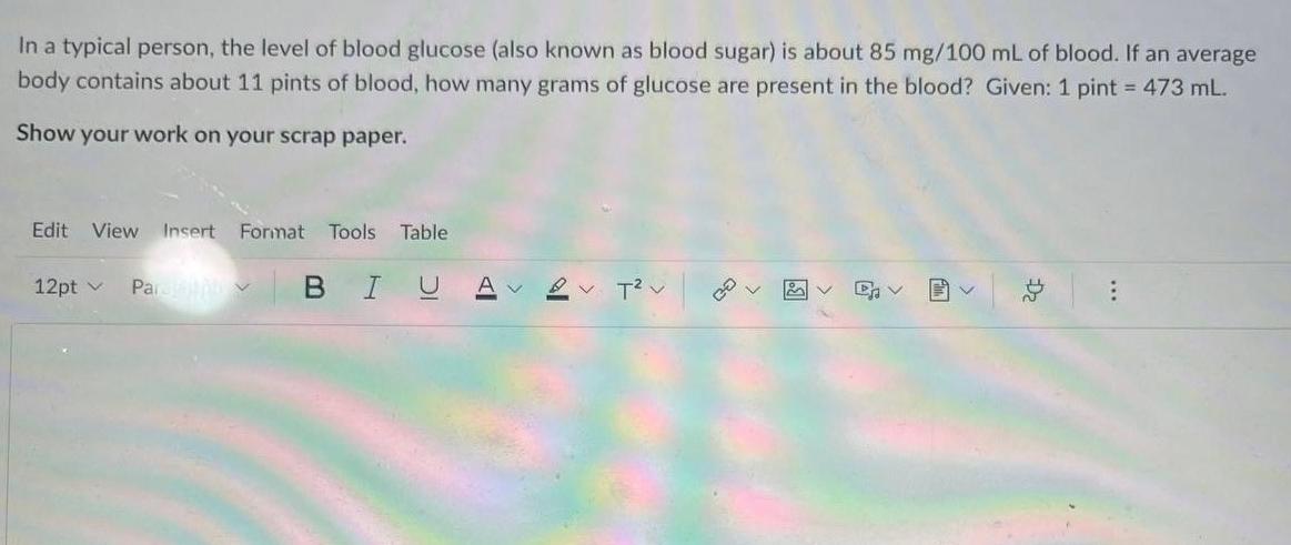 Solved In A Typical Person The Level Of Blood Glucose also Chegg
