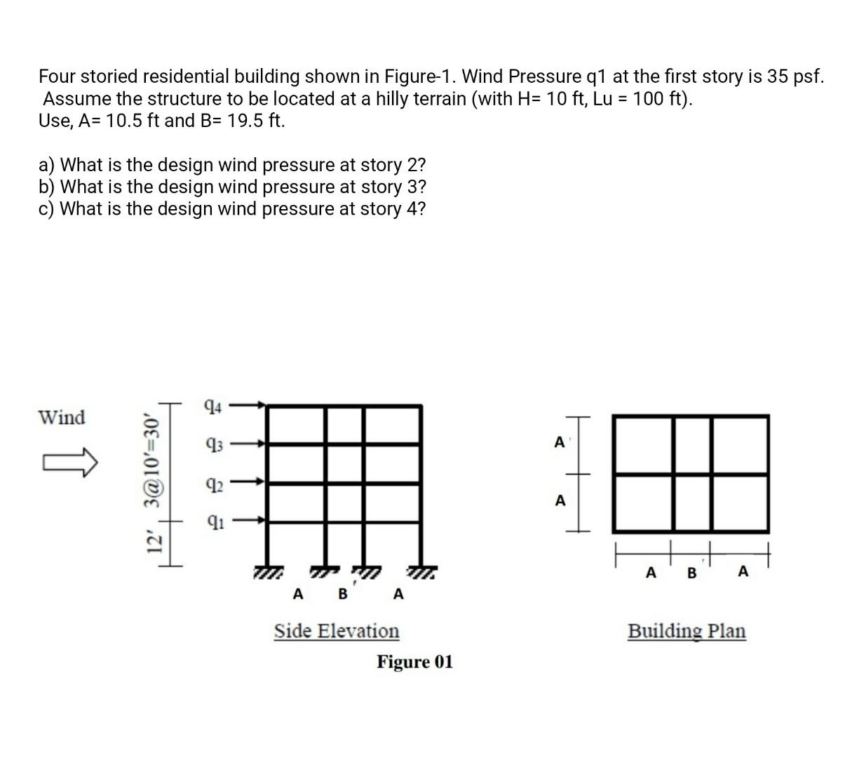 Solved Four storied residential building shown in Figure-1. | Chegg.com