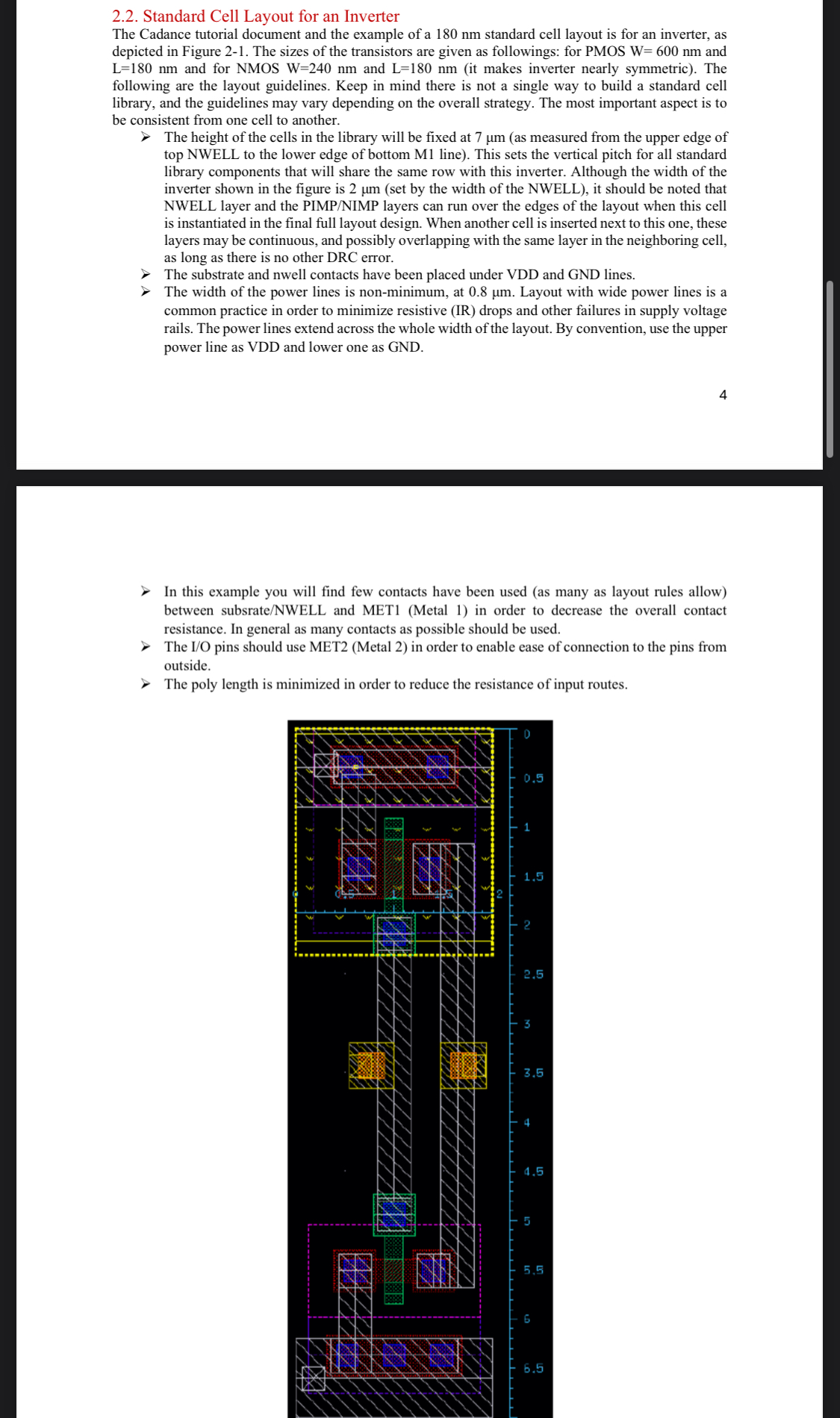 Solved 2.2. ﻿Standard Cell Layout for an InverterThe Cadance | Chegg.com