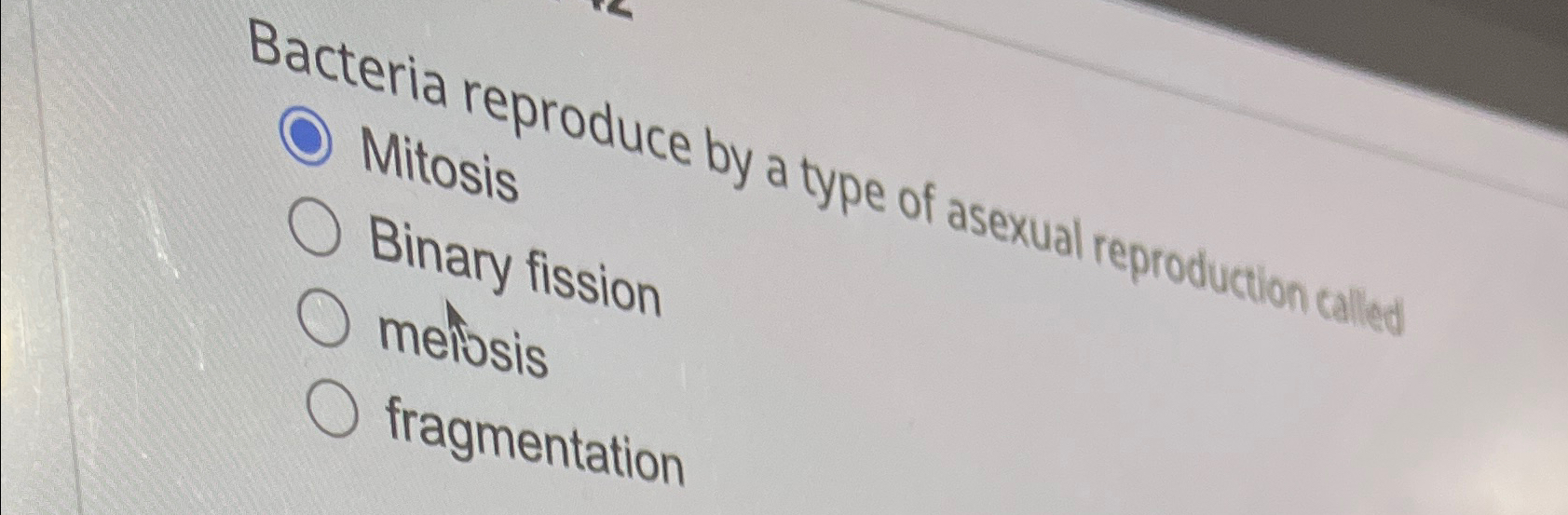 Solved Bacteria reproduce by a type of asexual reproduction | Chegg.com