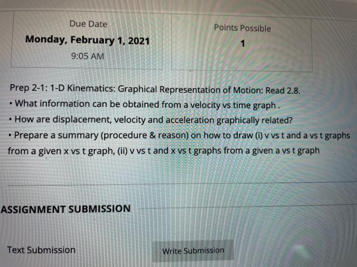 Solved Due Date Points Possible Monday, February 1, 2021 | Chegg.com
