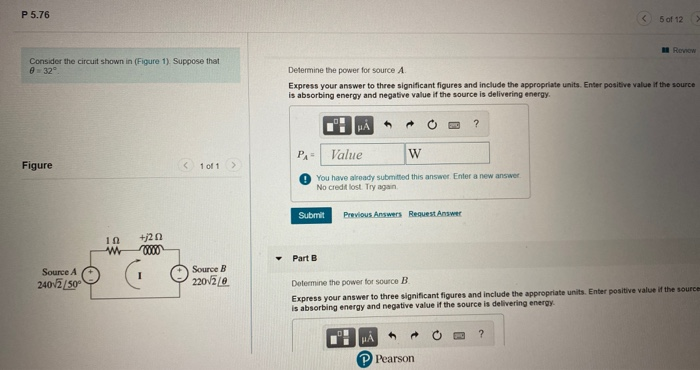 Solved P 5.76 5 of 12 Consider the circuit shown in Figure | Chegg.com