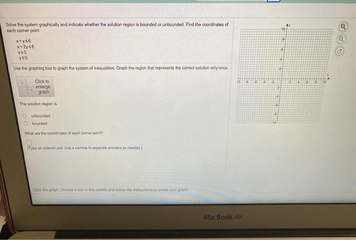 Solved Solve the system graphically and indicate whether the | Chegg.com
