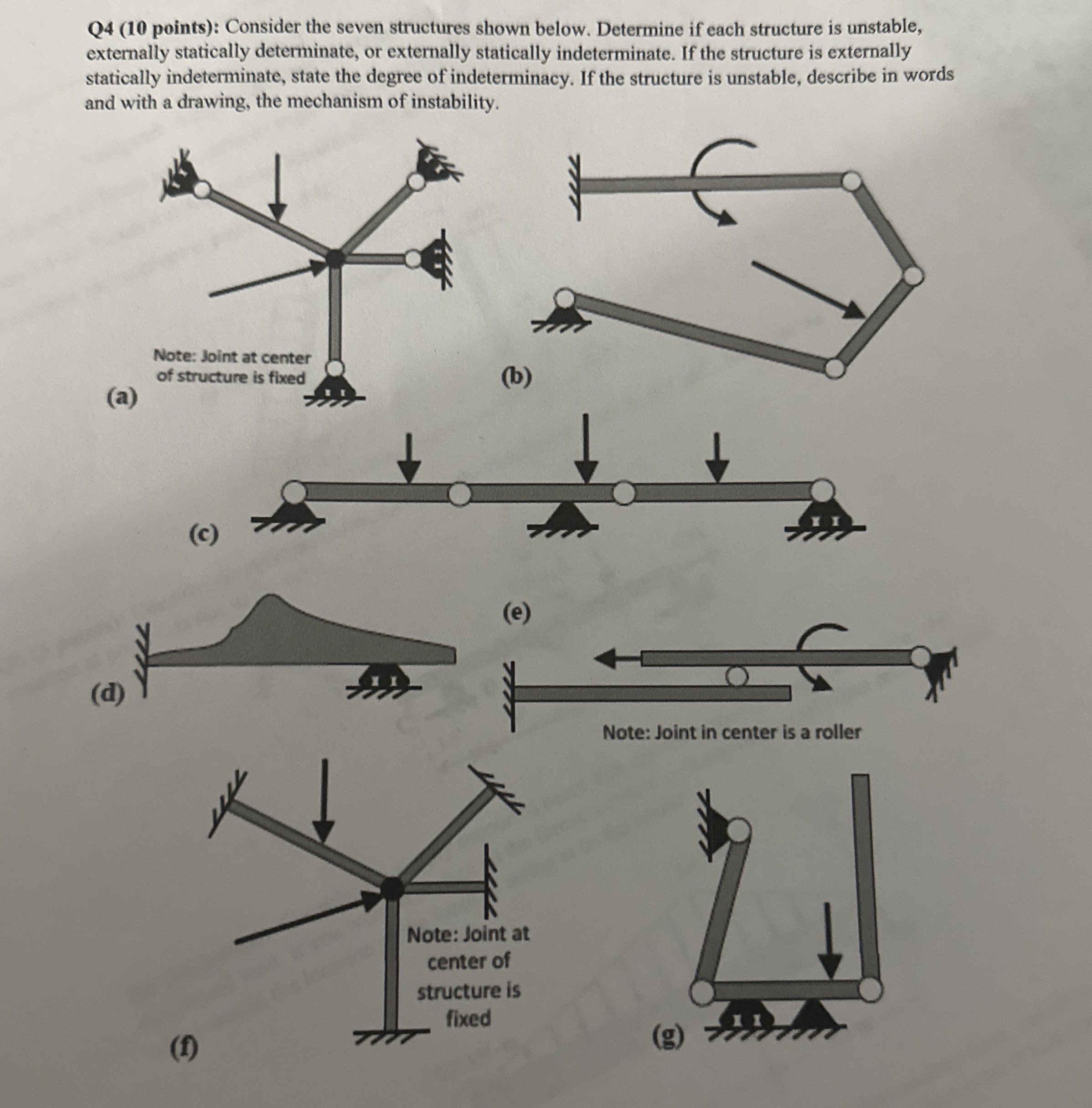 Solved Q4 (10 ﻿points): Consider the seven structures shown | Chegg.com