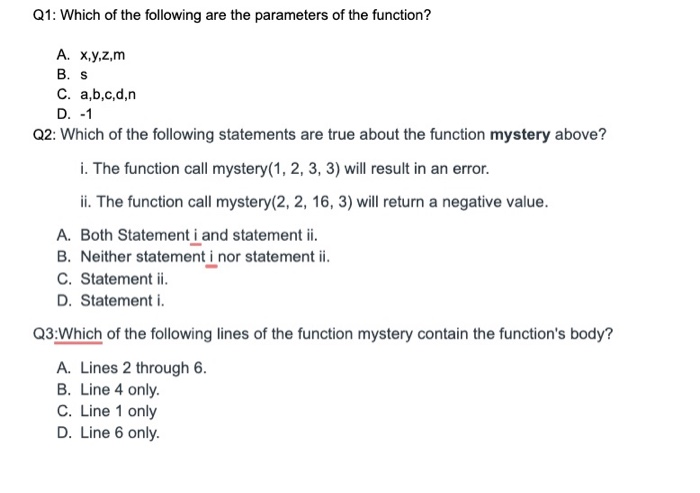 Solved Consider the following Python function: 1. def | Chegg.com