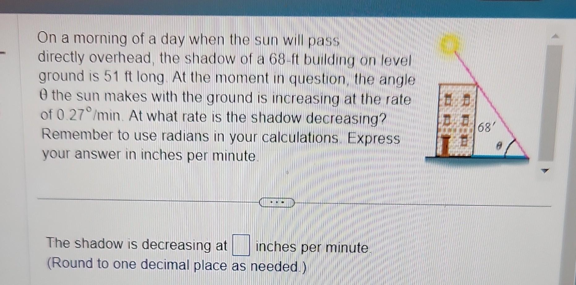 Solved On a morning of a day when the sun will pass directly | Chegg.com