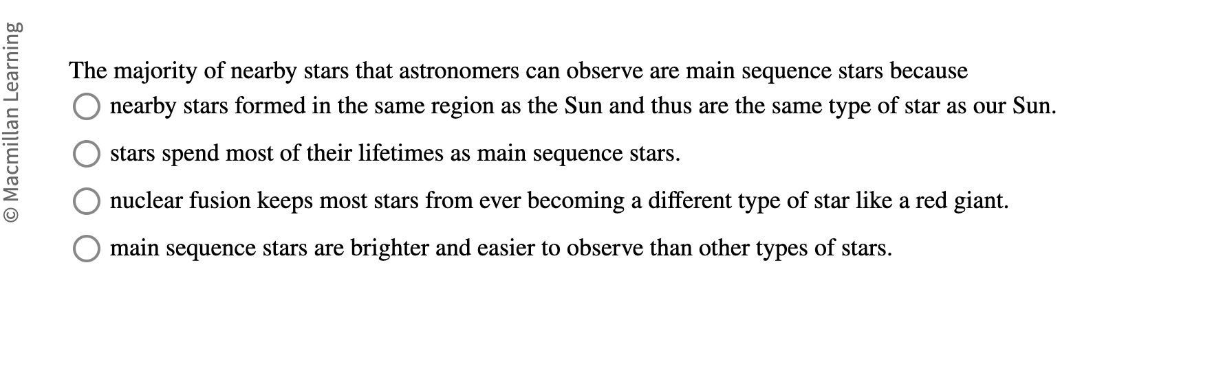 Solved The majority of nearby stars that astronomers can | Chegg.com