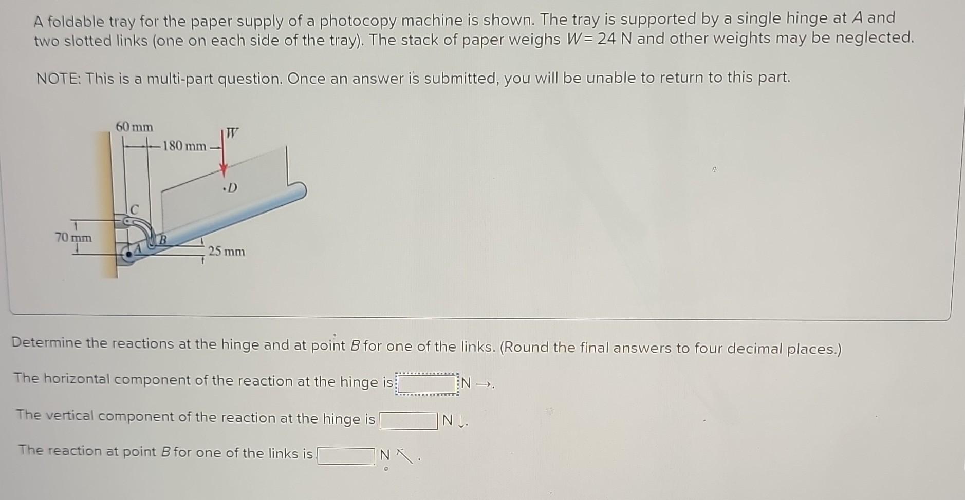 Solved A foldable tray for the paper supply of a photocopy | Chegg.com