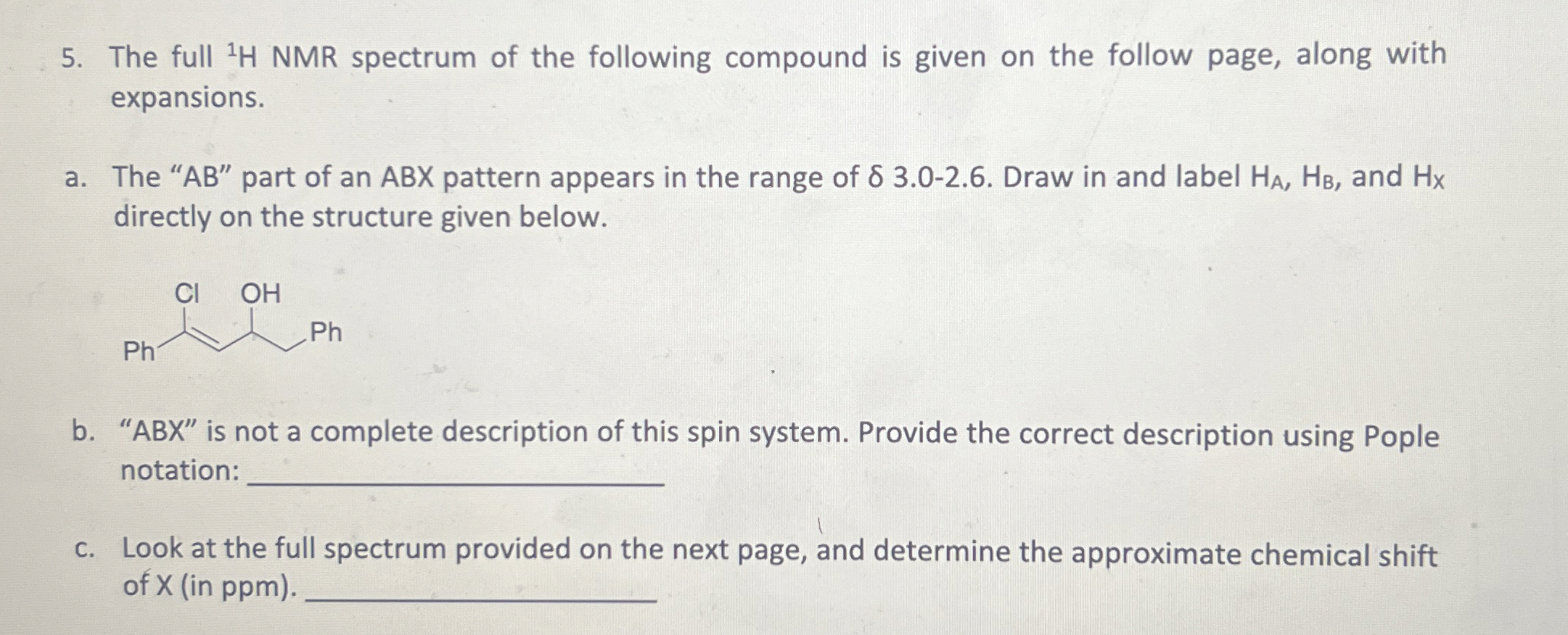 The full ?1H ﻿NMR spectrum of the following compound | Chegg.com