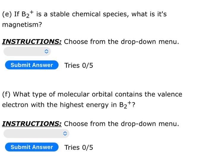 Solved 1. Draw The Molecular Orbital Diagram Of B2+and | Chegg.com