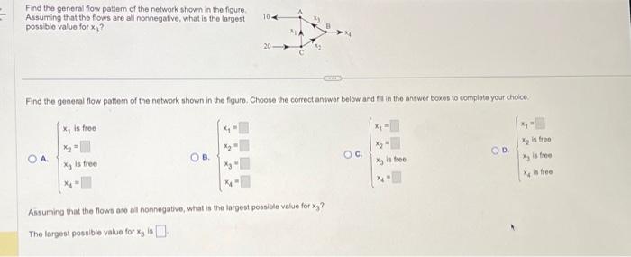 Solved = Find the general flow pattern of the network shown | Chegg.com