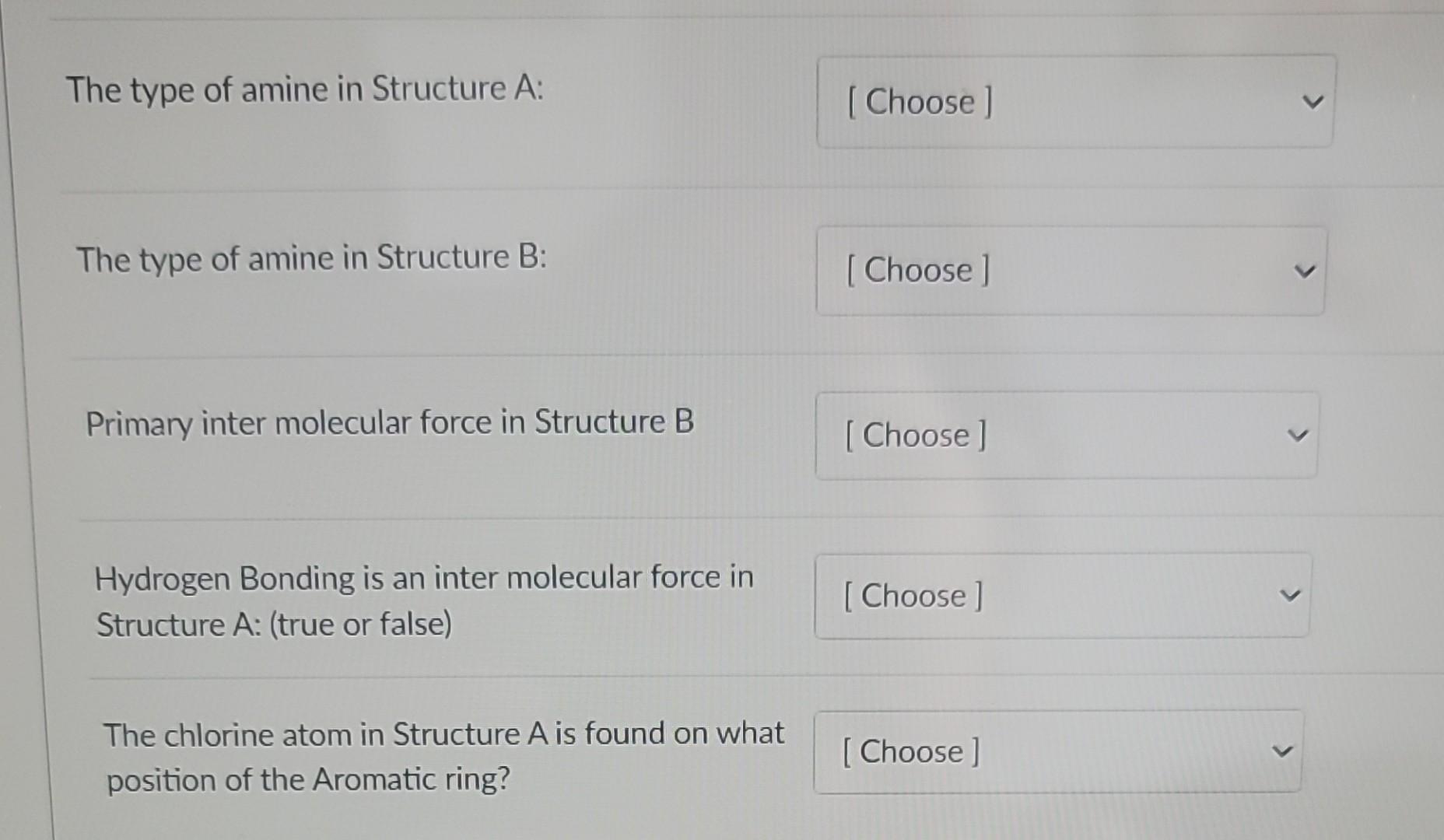 Solved Structure A Structure B The type of amine in | Chegg.com