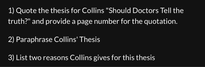 thesis meaning collins