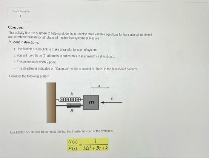 Solved Points Possible 2 Objective: This activity has the | Chegg.com