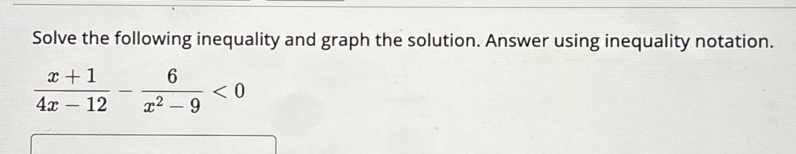 Solved Solve the following inequality and graph the | Chegg.com