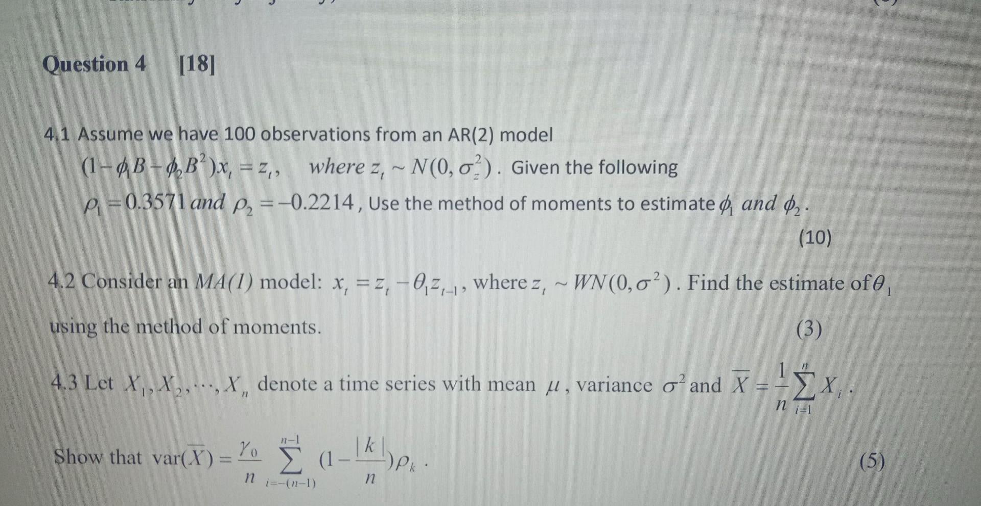 5.1 Consider a time series (1−B)xt=12+zt, where | Chegg.com