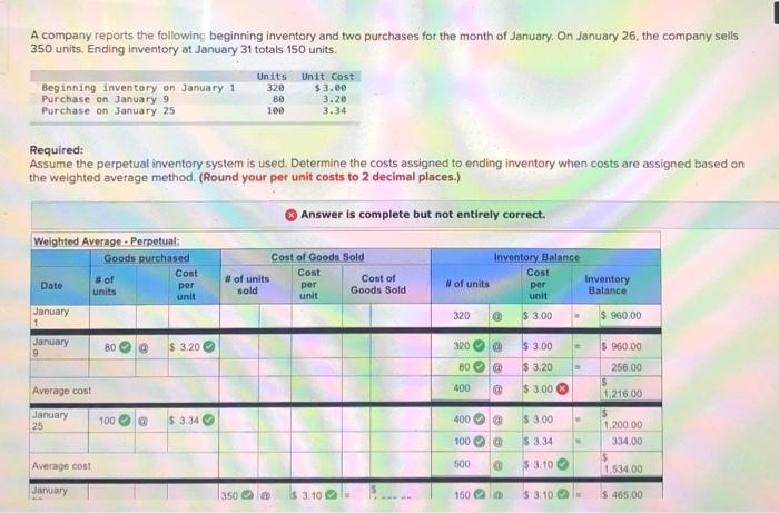 Solved A company reports the following beginning inventory | Chegg.com