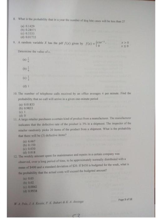 Solved SECTION A: ANSWER ALL QUESTIONS BY CIRCLING OR | Chegg.com