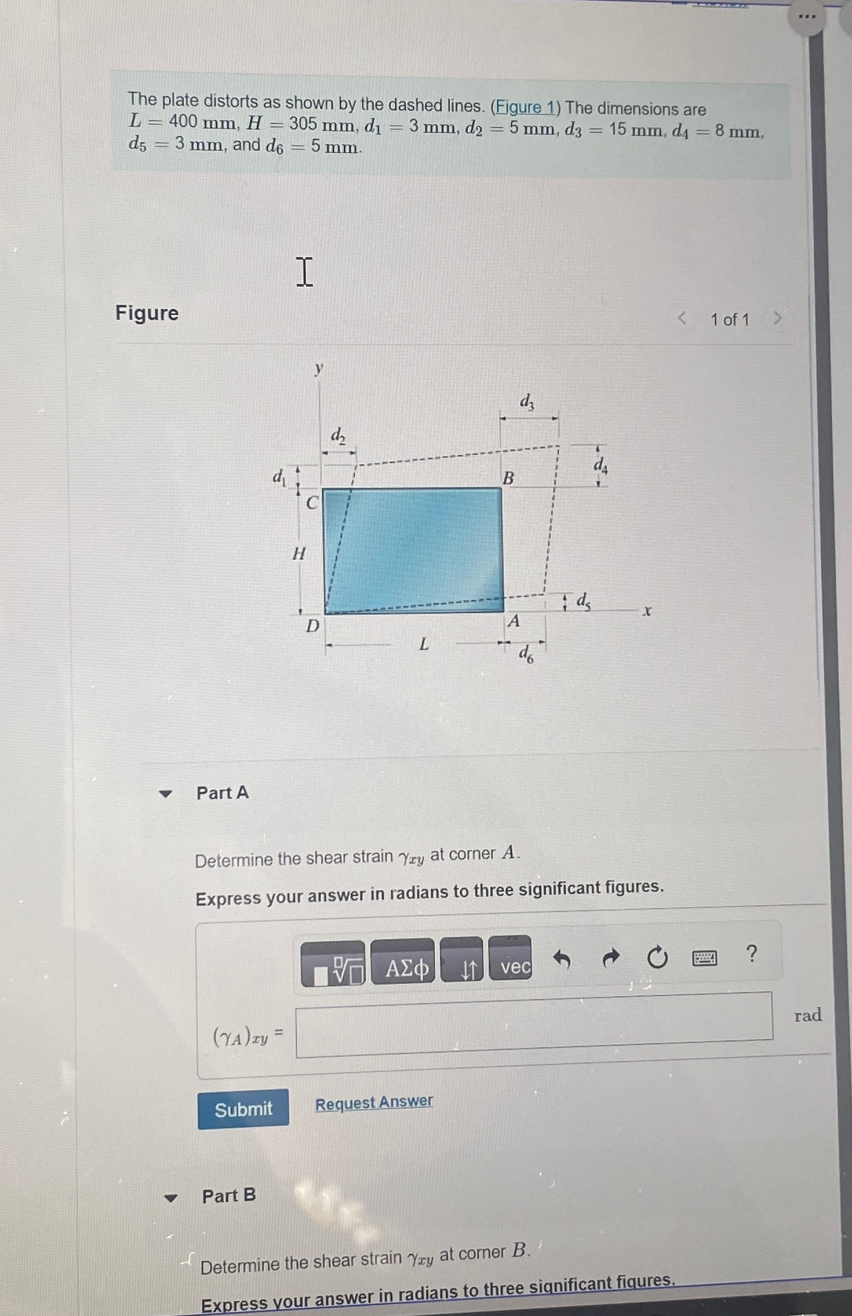 solved-the-plate-distorts-as-shown-by-the-dashed-lines-chegg