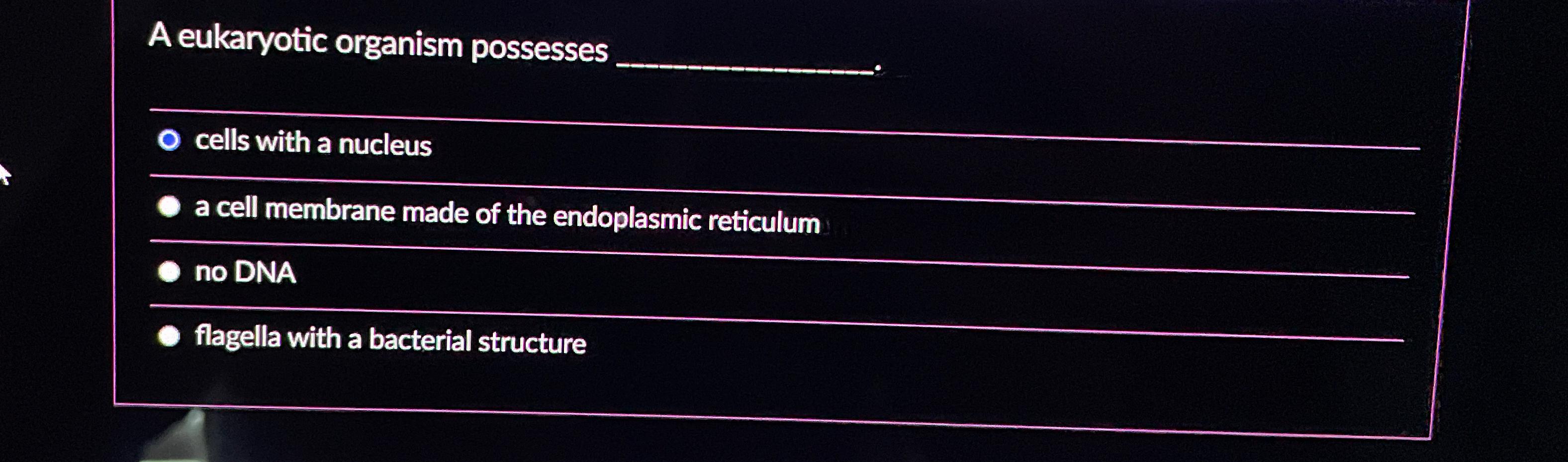 Solved A eukaryotic organism possesses\table[[ ﻿cells with | Chegg.com