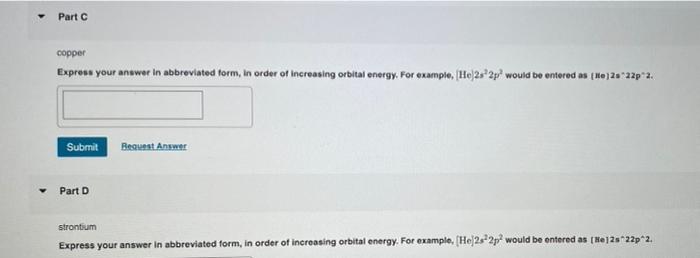 Solved Write an abbreviated electron configuration for each | Chegg.com