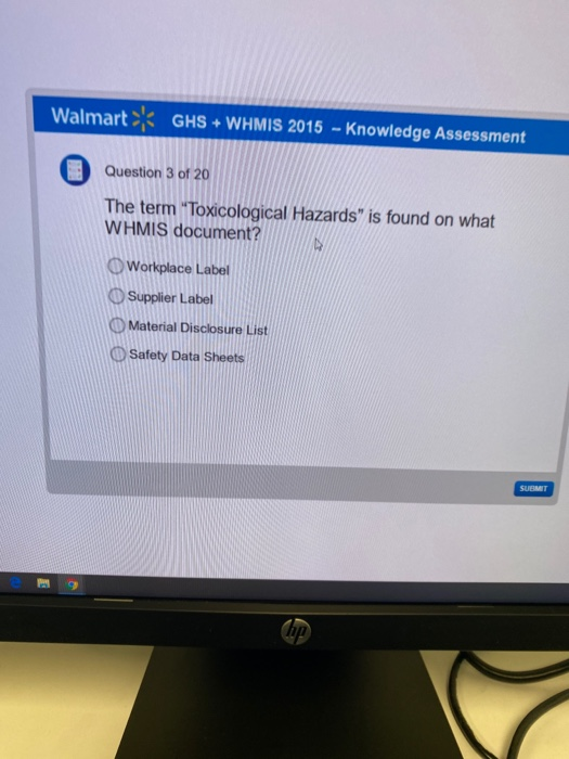 Solved Walmart GHS + WHMIS 2015 Knowledge Assessment