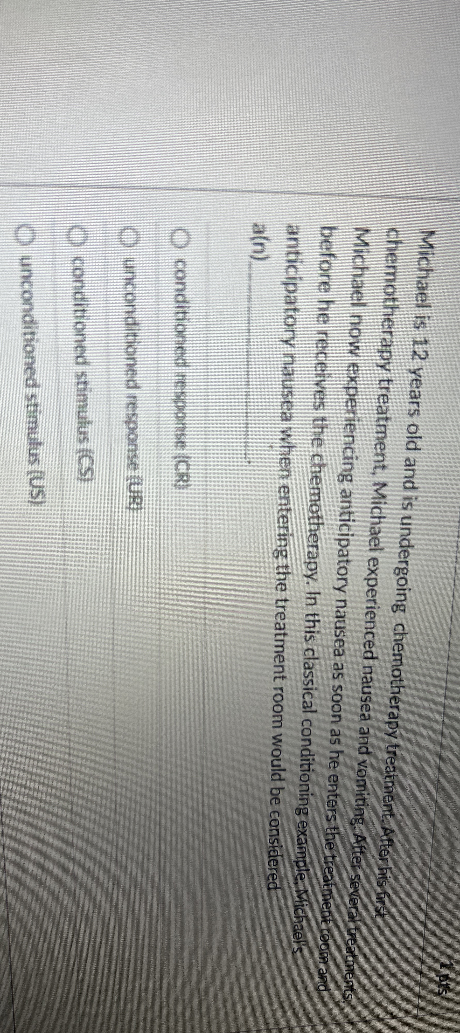 Solved Michael is 12 ﻿years old and is undergoing