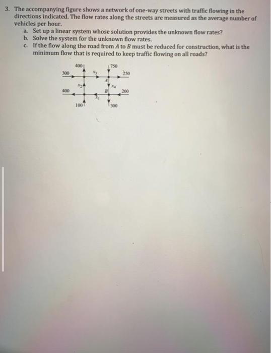 Solved 3. The accompanying figure shows a network of one-way | Chegg.com