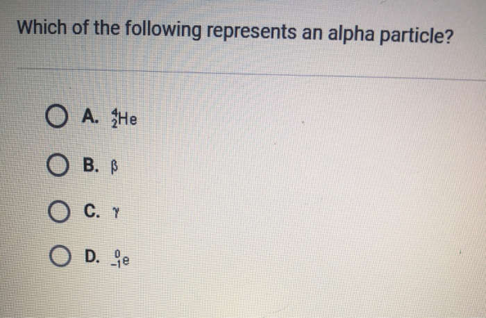 What Symbol Represents An Alpha Particle