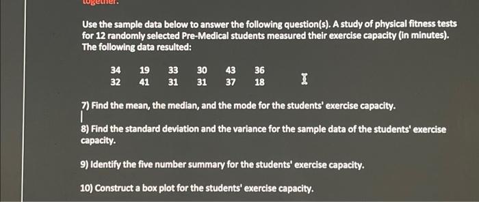 Solved Use the sample data below to answer the following | Chegg.com