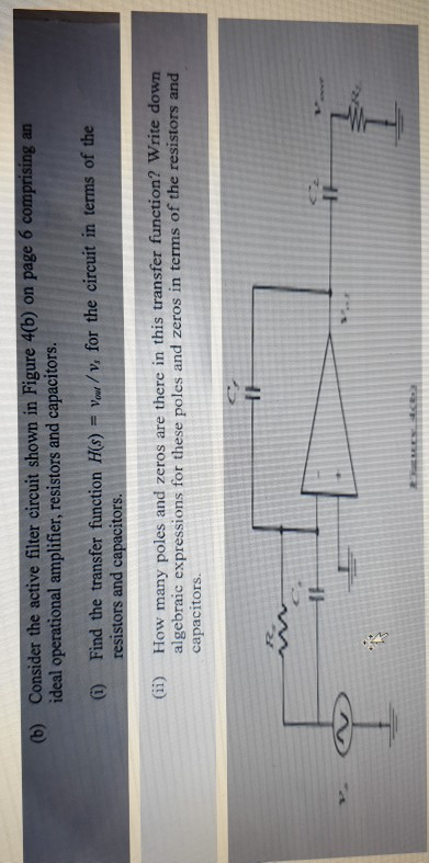 Solved (b) Consider the active filter circuit shown in | Chegg.com