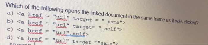 Solved Which Of The Following Opens The Linked Document I Chegg Com