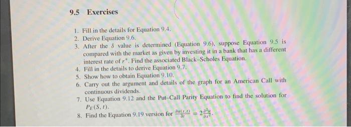 Solved 9 5 Exercises 1 Fill In The Details For Equation