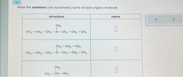 Solved Write the common (not systematic) name of each | Chegg.com