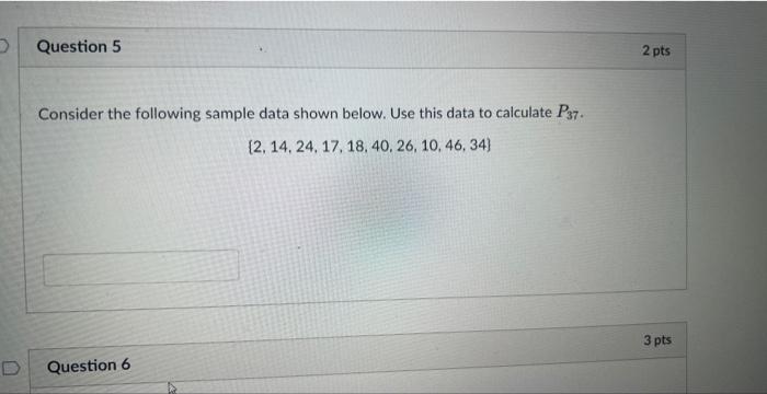 Solved Consider The Following Sample Data Shown Below. Use | Chegg.com