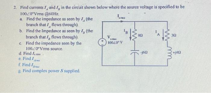 Solved 2. Find Currents IA And IB In The Circuit Show | Chegg.com