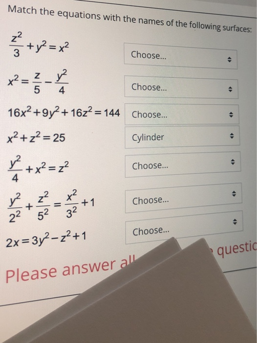 Solved Match the equations with the names of the following | Chegg.com