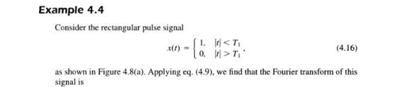 Solved Example 4.4 Consider the rectangular pulse signal | Chegg.com