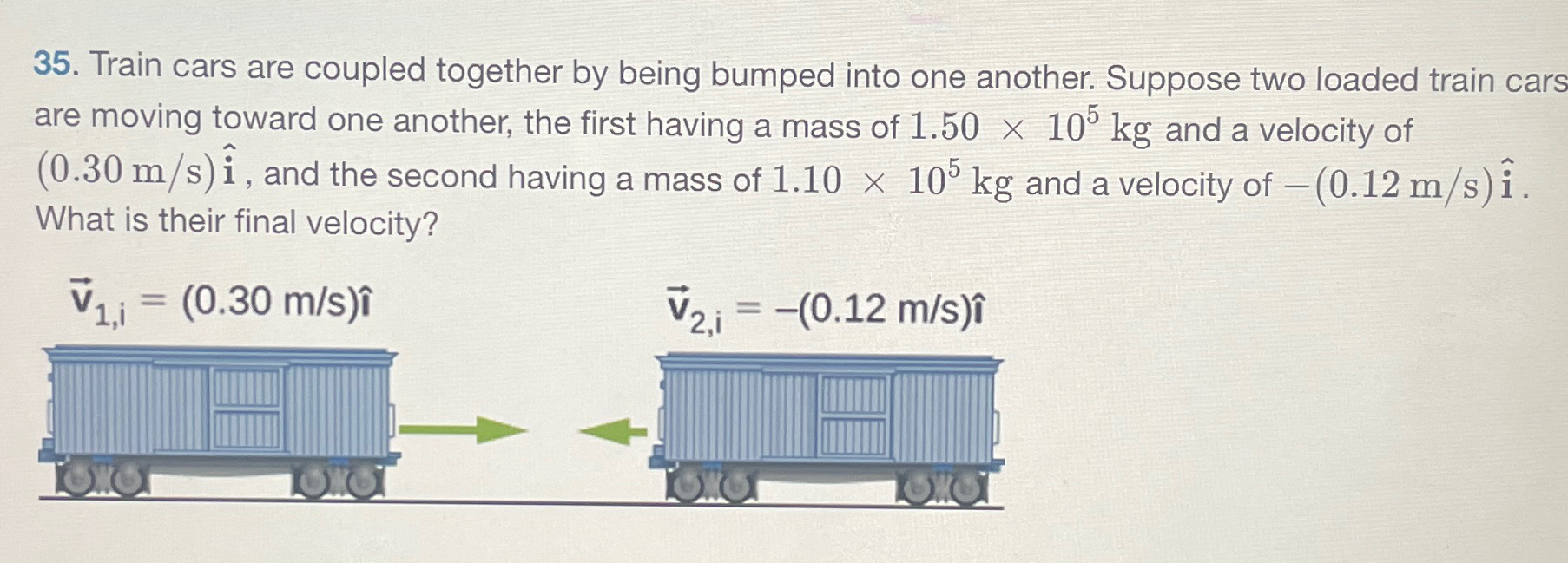 Solved Train cars are coupled together by being bumped into | Chegg.com