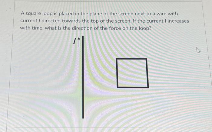 Solved A square loop is placed in the plane of the screen | Chegg.com