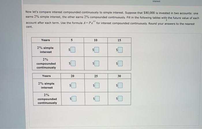 Solved interest Now let's compare interest compounded | Chegg.com