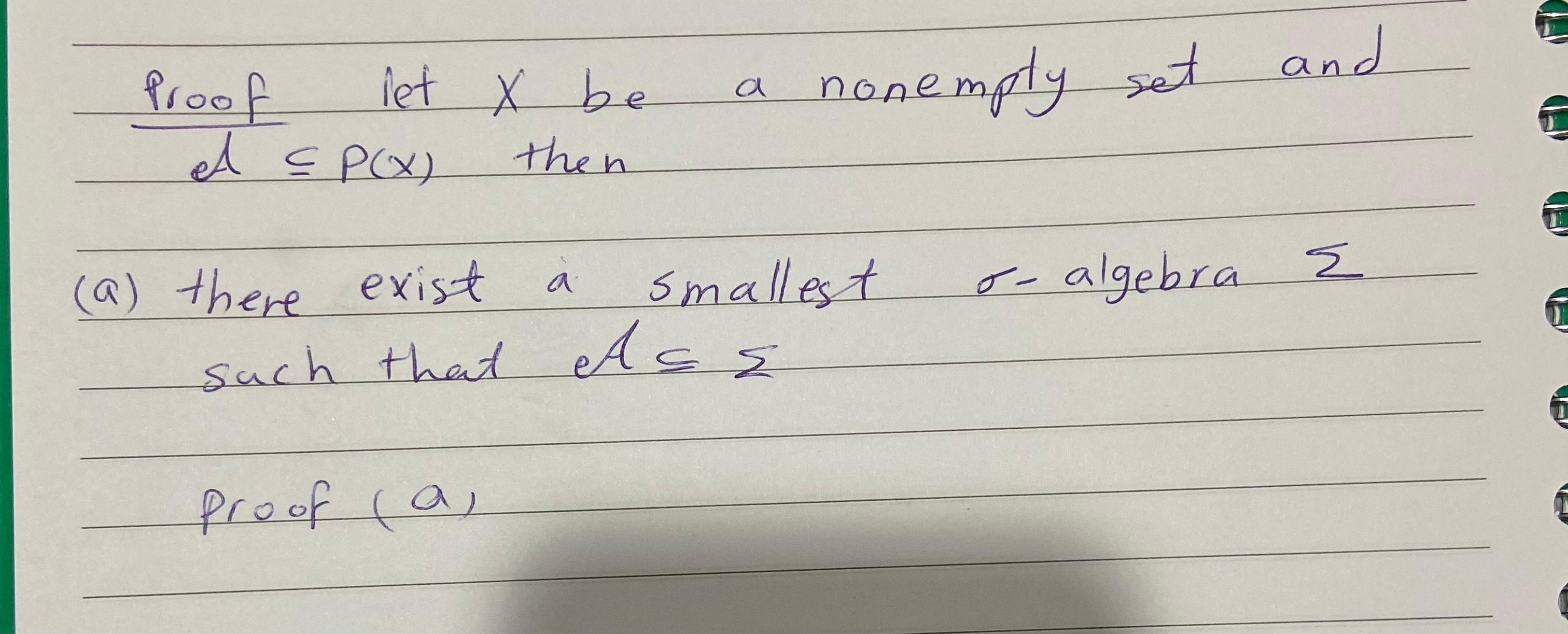 Solved A A Proof Let X Be Et C P X Then Nonempty Set And O Chegg Com