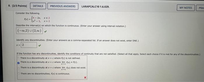 Solved Consider The Following F X X2 4x−21x−3 Describe The