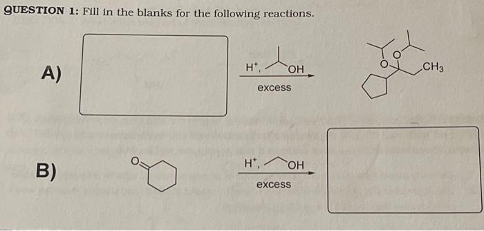 Solved QUESTION 1: Fill in the blanks for the following | Chegg.com
