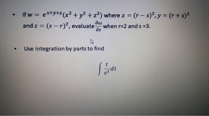 Solved If W Ex Y 2 X2 Y2 Z2 Where X R 5 2 Y Chegg Com