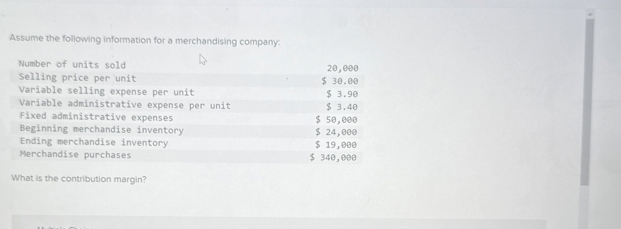Solved 9Assume the following information for a merchandising | Chegg.com