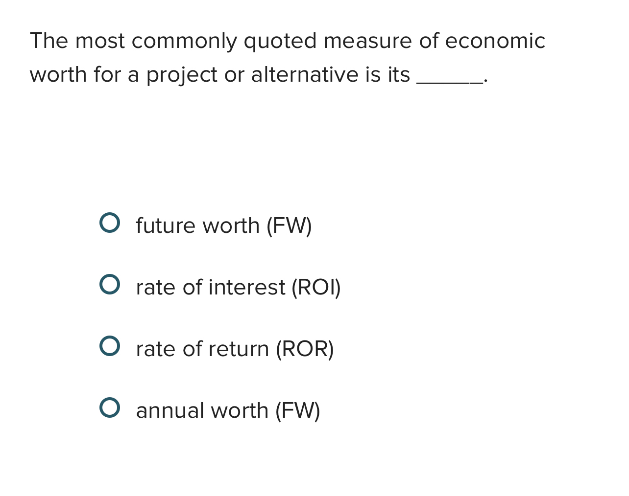 Solved The most commonly quoted measure of economic worth