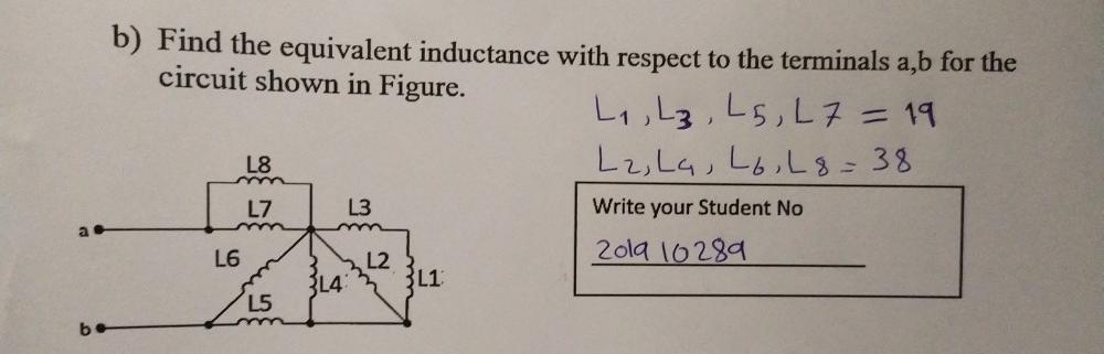 Solved B) Find The Equivalent Inductance With Respect To The | Chegg.com